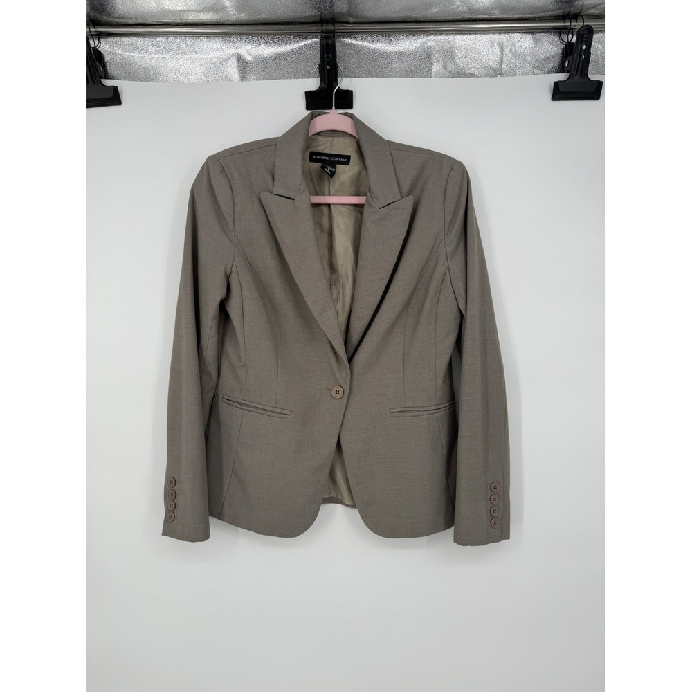 New York & Company Women's Beige Suit Jacket Size 8